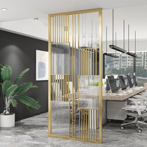 Nordic light luxury Office screen partition Modern decoration Entrance Hotel and B & B hall Wrought iron glass screen wall