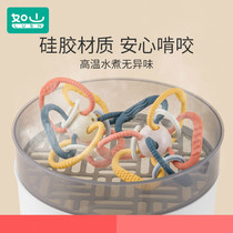 Baby baby toy tooth gum grinding stick Manhattan hand grip ball soft boiled bite glue silicone