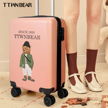 TTWNBEAR every day Pooh bear suitcase female small light universal wheel trolley luggage luggage 20 inch boarding 24