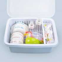 Baby tableware storage box baby supplement bowl chopsticks spoon bottle storage box bowl cabinet basin dust-proof and insect-proof baby products