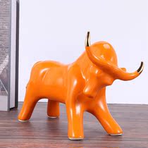 Ceramic Cow Ornament Home Decoration Statue Sculpture Model