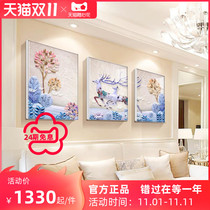 Nordic living room decorative painting triple frameless painting mural sofa background wall decoration painting wall painting living room hanging painting atmosphere