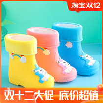 2-10-year-old childrens rain shoes male and female children water shoes plus velvet cotton cartoon rubber boots water boots non-slip rain boots rubber shoes snow boots