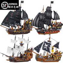 Lego Building Blocks High Difficulty Huge Boys Kids Assembly Toys Black Pearl Horn Caribbean Sea Pirate Ship Series