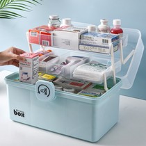 Household medicine box extra-large multi-layer first aid kit medicine mask storage box portable home visit kit