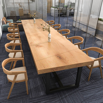 Solid wood desk desk computer desk desktop home writing desk iron wood table simple modern conference table