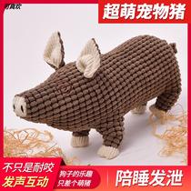 Dog toys bite-resistant plush voice venting during love period Keji Teddy golden hair sleeping pig pet supplies