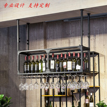 Red wine rack upside down goblet rack hanging wall hanging classical iron wine cup holder
