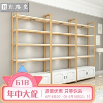 Nordic bookshelf shelf floor gold storage storage rack light luxury multi-layer Cosmetics Nail shelf display