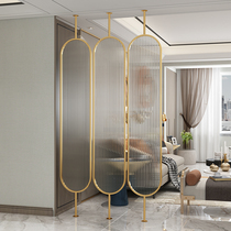 Light luxury Changhong tempered glass art screen Rotatable entrance door partition decoration lobby half-blocked wall