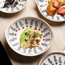 Creative tableware home bowl set hand-painted ceramic dinner plate retro art dish dishes Japanese noodle bowl fish plate