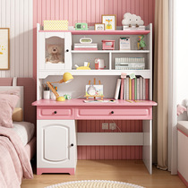 Children Learning Table Home Desk Bookshelves Integrated Table Bedroom Elementary School Kids Writing Desk Boy Girl Desk Bookcase
