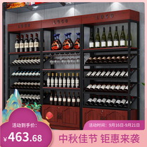 Red wine display cabinet supermarket liquor rack winery floor cabinet storage display cabinet rack wine rack