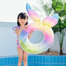 swimming ring children inflatable swimming ring boys and girls transparent sequins net red floating ring adult armpit circle swimming floating