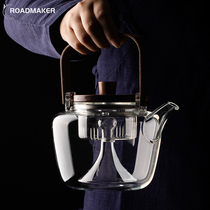 ROADMAKER glass teapot high temperature resistant Kettle tea maker black and white tea automatic kettle electric pottery stove