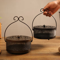 Mosquito box 304 stainless steel iron mosquito oven sandalwood incense burner indoor hanging home mosquito coil holder metal
