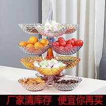 Fruit plate snacks living room coffee table Net red creative fashion plastic multi-layer fruit plate home new candy plate