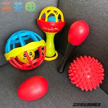 Visual chasing baby small catch training red red red newborn rattle hand hold Bell Bell sand hammer small toy baby ball player listen