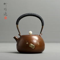 Bamboo cicada traces) pure handmade copper pot kettle boiling teapot home bubble tea pot electric pottery stove kung fu tea set
