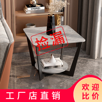 Sofa side a few light luxury modern simple square bedside table side cabinet side table marble rock board small coffee table corner few minimalist