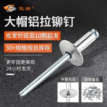 Big cap aluminum rivet blind rivet big head rivet big hat aluminum pull nail flat head pull nail