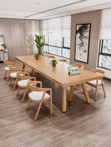 Conference Table Minimalist Modern Large Plate Table Working Bench Long Bar Table Meeting Room Small Table Solid Wood Office Table And Chairs Combination