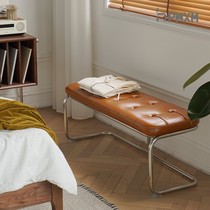 Nordic stainless steel shoe stool home bench bench cloakroom simple bed tail stool retro porch foot stool long dining chair