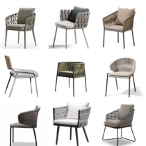 Outdoor rattan chine chair Leisure outdoor table and chairs Three sets Courtyard Garden Hotel Yang Terrace Waterproof Sunscreen Combination