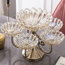 European Glass Candy plate modern new home living room coffee table creative Net red fruit plate snack plate dry fruit plate