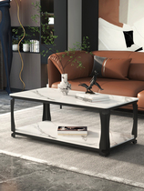 Light luxury Rock Board coffee table living room household small household net red minimalist rectangular marble coffee table table simple modern