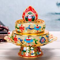 Jingtai Blue Pinch Hollowed-out Manzpan Tibetan Buddhist Supplies Thickening Type Manda Pan Mantea Roset A Set Number