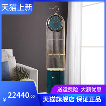Modern simple floor clock light luxury metal clock living room creative silent clock home personality Shi Ying clock
