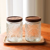 Tea jar boutique high-grade glass moisture-proof sealed jar large capacity tea snack dried fruit storage storage jar