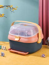 Baby bottle storage box multi-function drain rack newborn baby bottle rack drying rack storage box dust belt cover