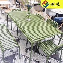 Outdoor Minima Courtyard Table And Chairs Open-air Villa Balcony Garden Casual Milk Tea Shop Online Red Cafe Table And Chairs Combination