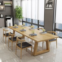 Nordic Solid Wood Meeting Table Long Table Brief Modern Desk Rectangular Bench Strip Large Negotiate Table And Chairs