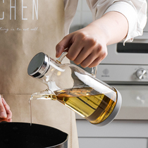 Kawashima House glass oil pot oil cans Home Kitchen European style No oil spill transparent oil bottle glass anti-leaking oil tank