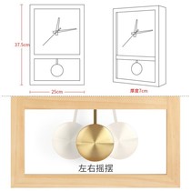 Solid wood Japanese style living room hanging bell bedroom retro muted desktop pendulum clock wooden clock light and luxurious household table seat clock