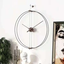 Spanish minimalist living room wall clock Nordic clock creative light luxury decoration simple modern art single and double ring clock