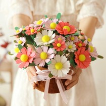 Handmade Bouquet Diy Material Bag of Mothers Day Sunflower Rose Bouquet Adult Children Unweaver Emulation Flowers