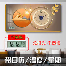 New decoration painting wall wall clock hung wall wall clock in the wall housing clock calendar clock