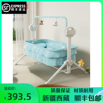 Xinjiang Tibet coaxing baby shaker baby rocking chair baby coaxing lying down chair with a baby newborn rocking a rocking bed.