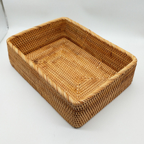 Vietnamese rattan basket containing basket small square basket with high fruit tray Three sets of woven handmade large field Number of fields