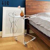 Danish TIE design Nordic light luxury acrylic transparent multi-function removable coffee table ins cart sofa side table