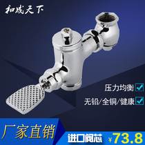 All copper body foot squatting pan flushing device horizontal foot flushing valve stool squatting pit delay valve