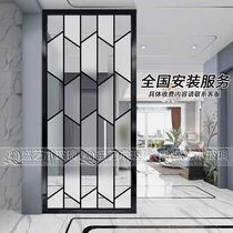 Modern simple glass screen partition living room household kitchen wall Entrance door decoration small apartment double-sided effect