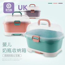 Love for your baby bottle storage box large with lid dust drain drying storage box baby bottle drying rack