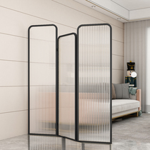 Changhong tempered glass screen folding mobile living room partition Light luxury modern simple bedroom partition wall Room metal