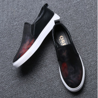 板鞋男秋款英伦套脚乐福鞋男款内增高休闲鞋懒