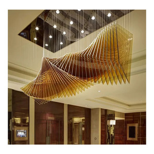 现代简约玻璃吊线灯展厅酒店过道非标定制几何造型挂件灯